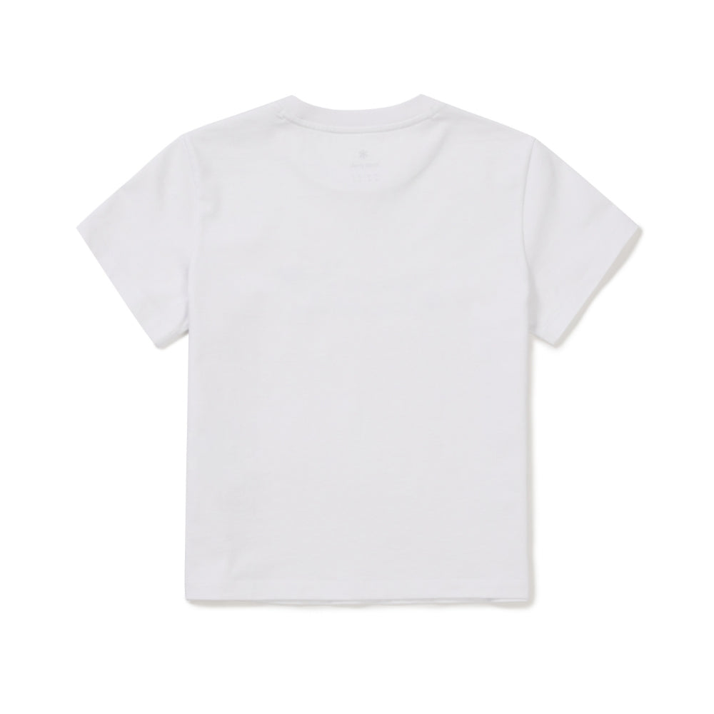 에어로쿨 여성 크롭 레터링 반팔 티셔츠 White