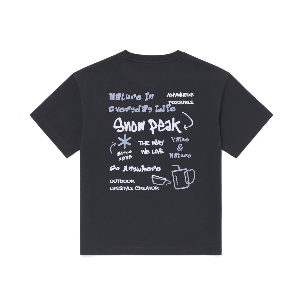 키즈 에어로쿨 두들 그래픽 반팔 티셔츠 Dark Navy