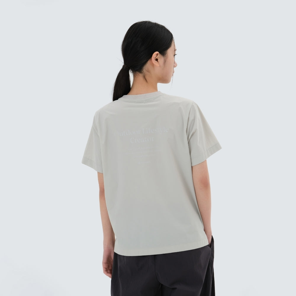 씬테크 여성 베이직 반팔 티셔츠 Light Beige