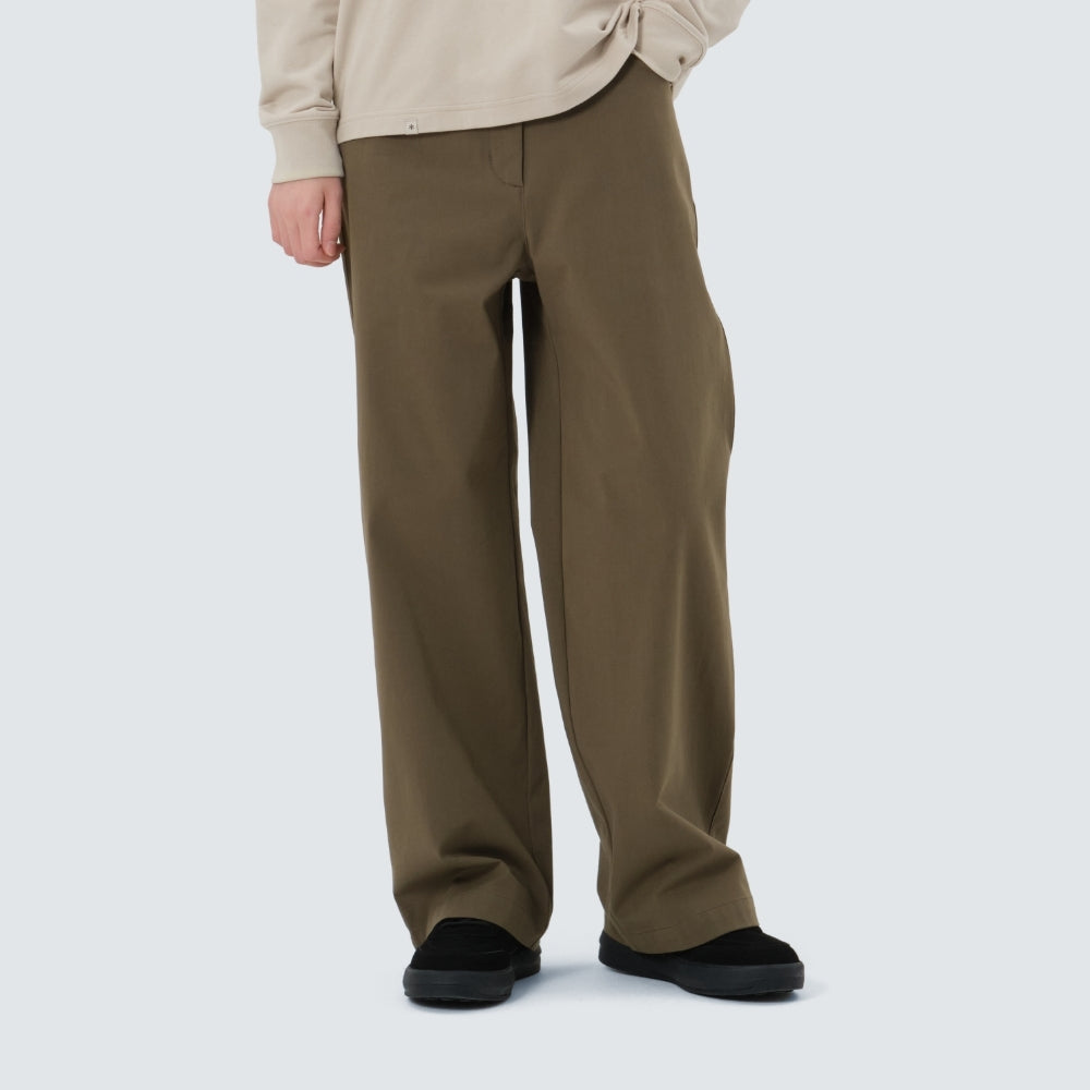 클랜드 여성 와이드 팬츠 Yellow Khaki