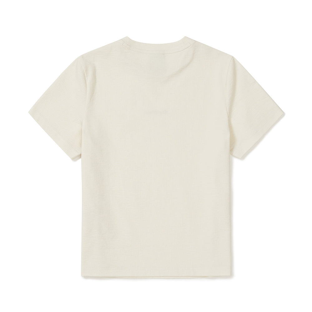 골지 여성 레귤러핏 반팔 티셔츠 Butter Ivory