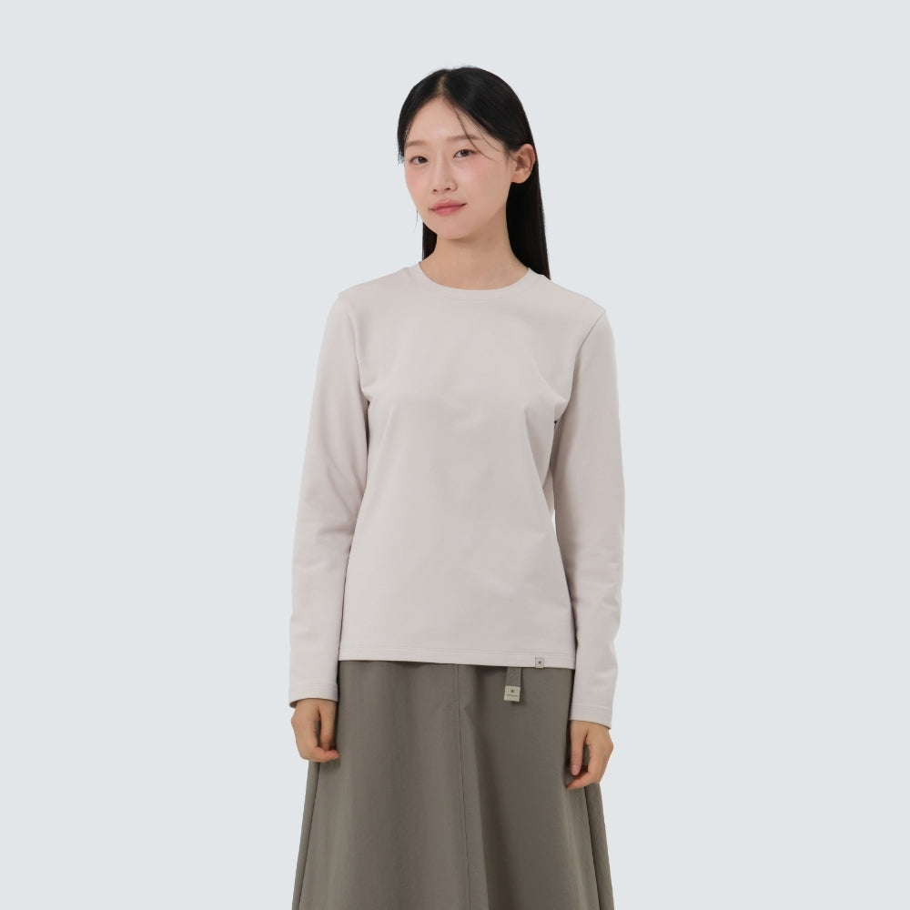 코나두 여성 긴팔 티셔츠 Light Beige