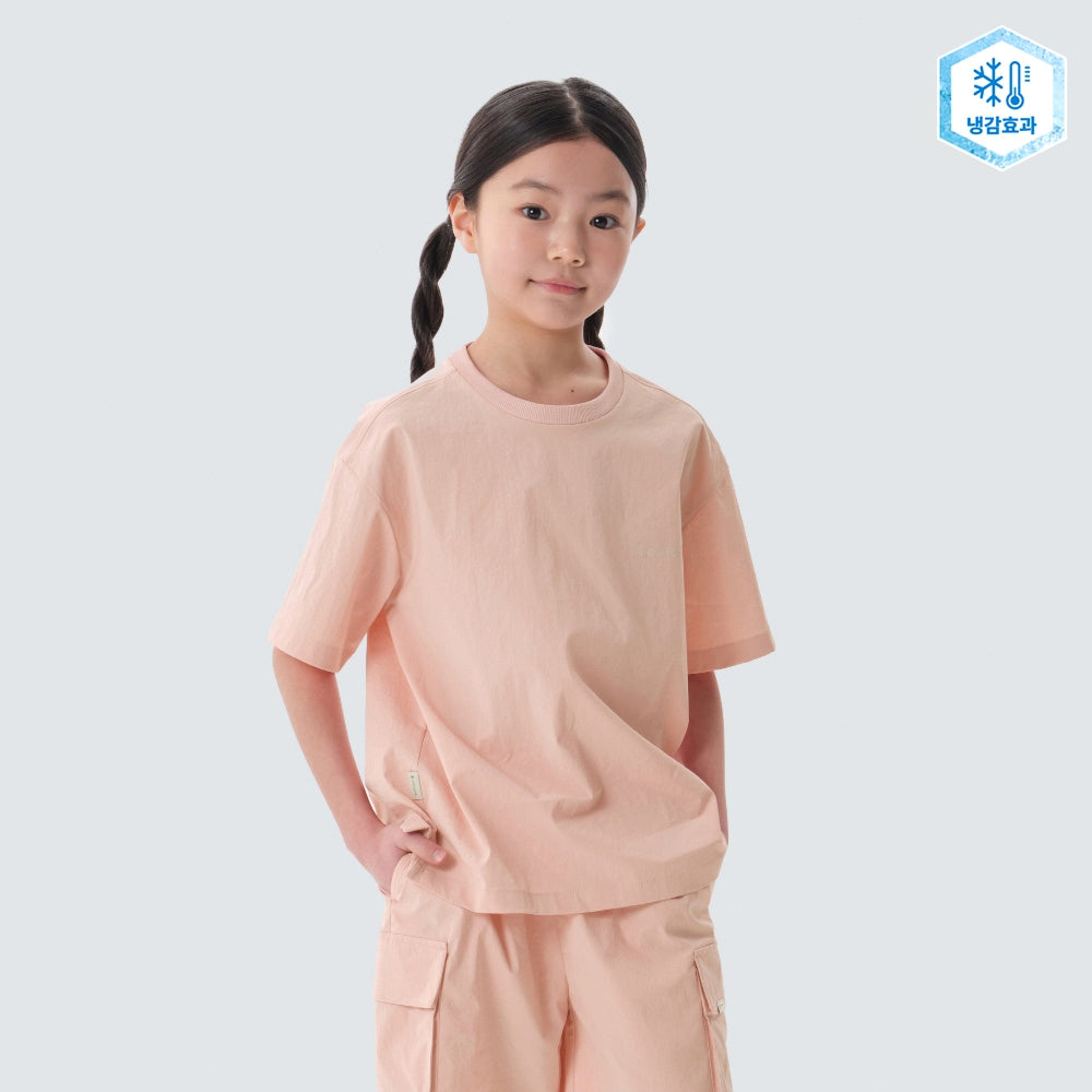 키즈 냉감 루트 반팔 티셔츠 Light Pink