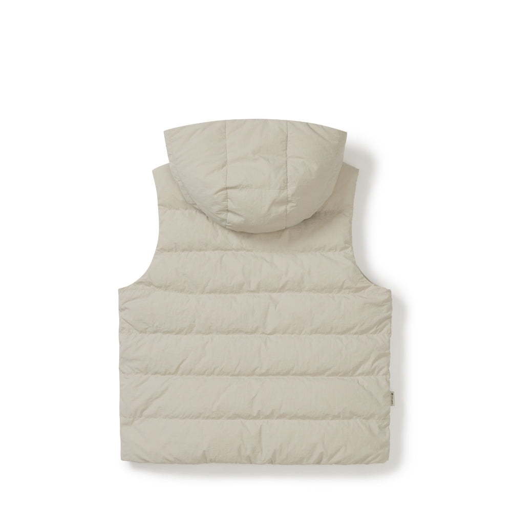 랜드 여성 후드 경량 다운 베스트 Light Beige