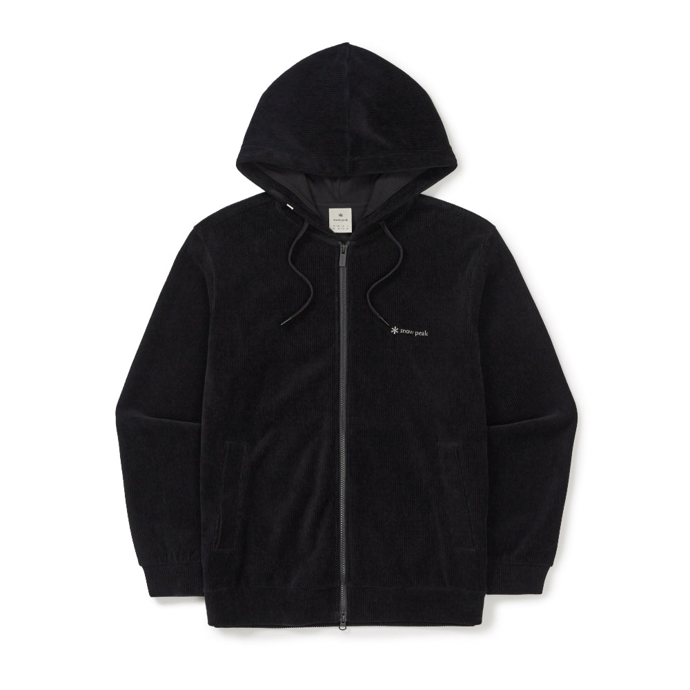 코듀로이 후드 집업 Black
