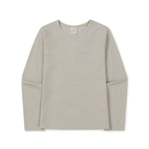 골지 여성 긴팔 티셔츠 Sand Beige