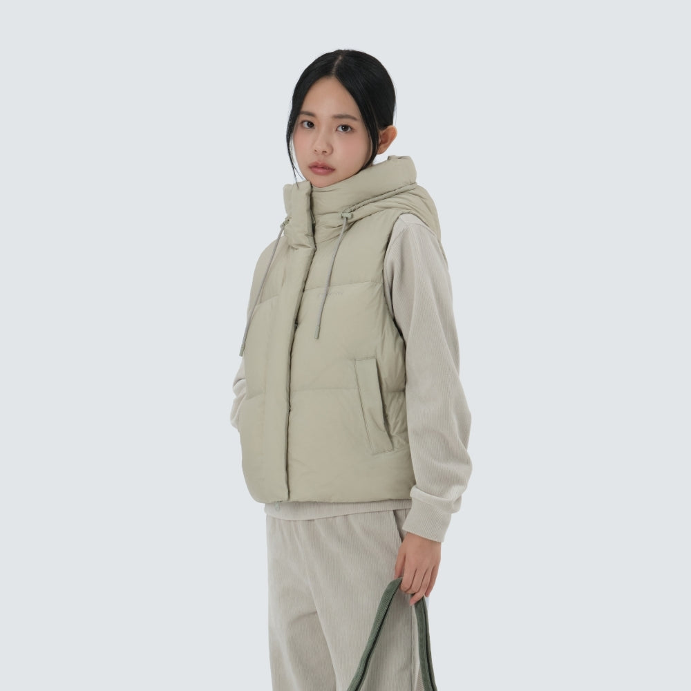 퍼피나 여성 후드 다운 베스트 Pastel Olive