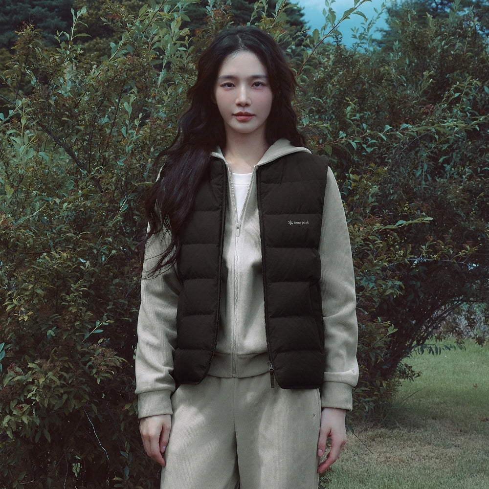 코듀로이 여성 세미크롭 후드 집업 Light Beige
