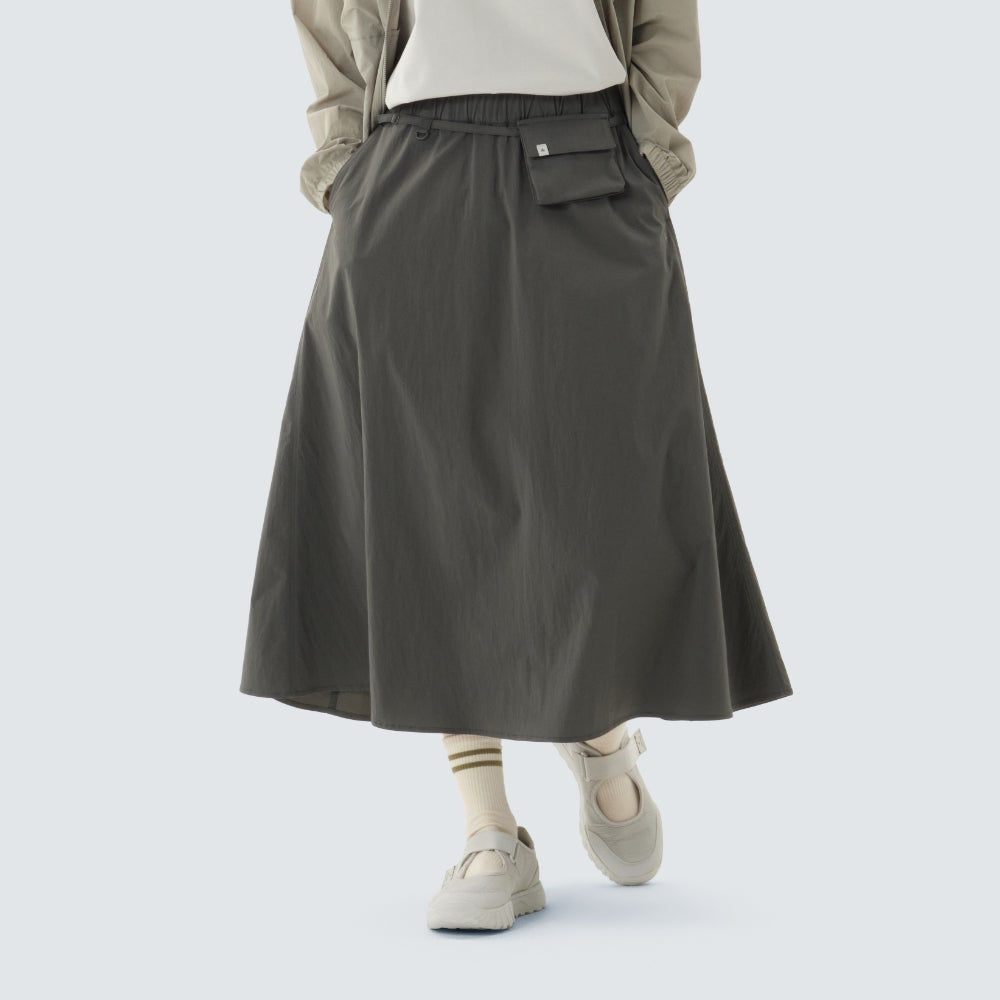 루트 플레어 롱스커트 Rustic Khaki