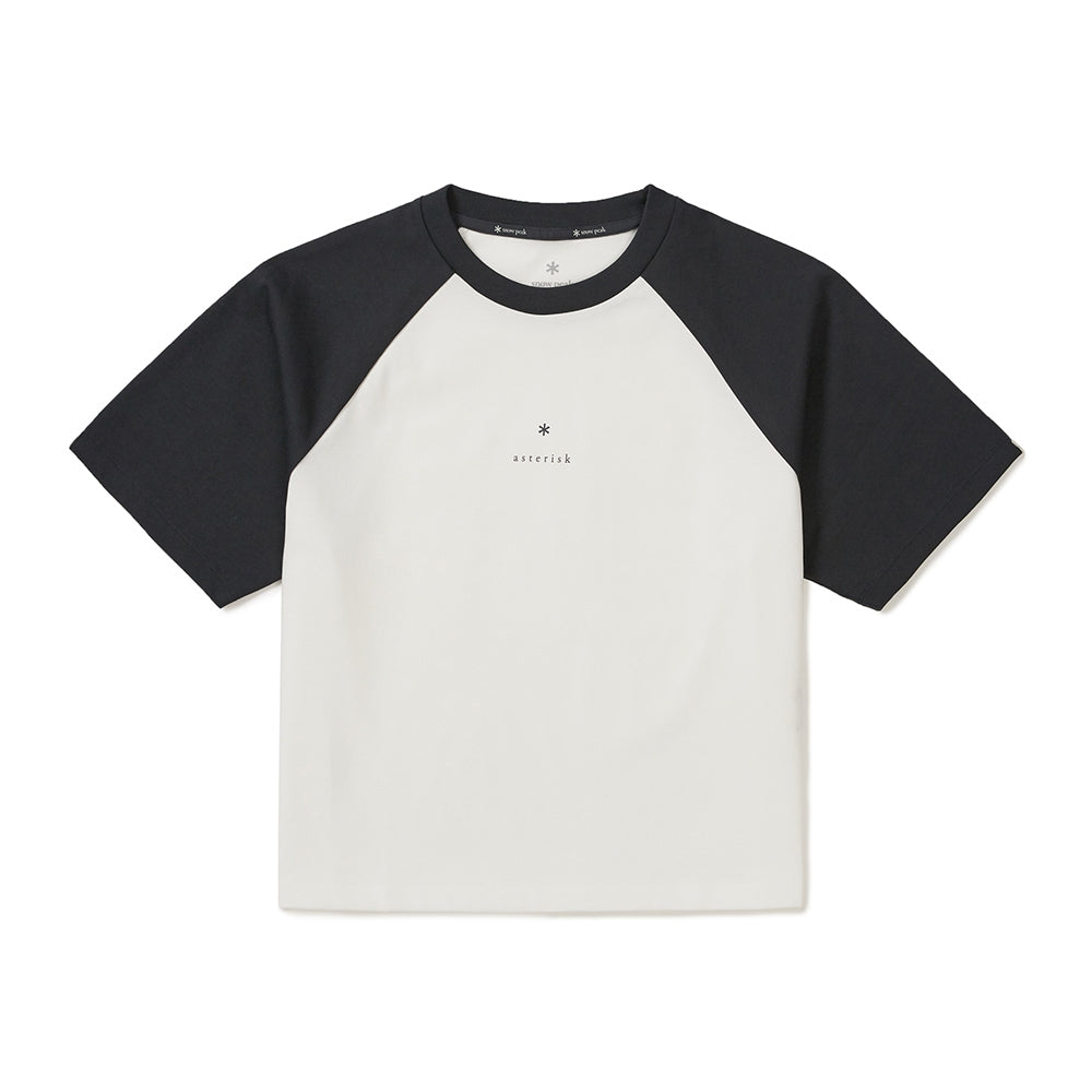 에어로쿨 여성 배색 크롭 반팔 티셔츠 Dark Navy