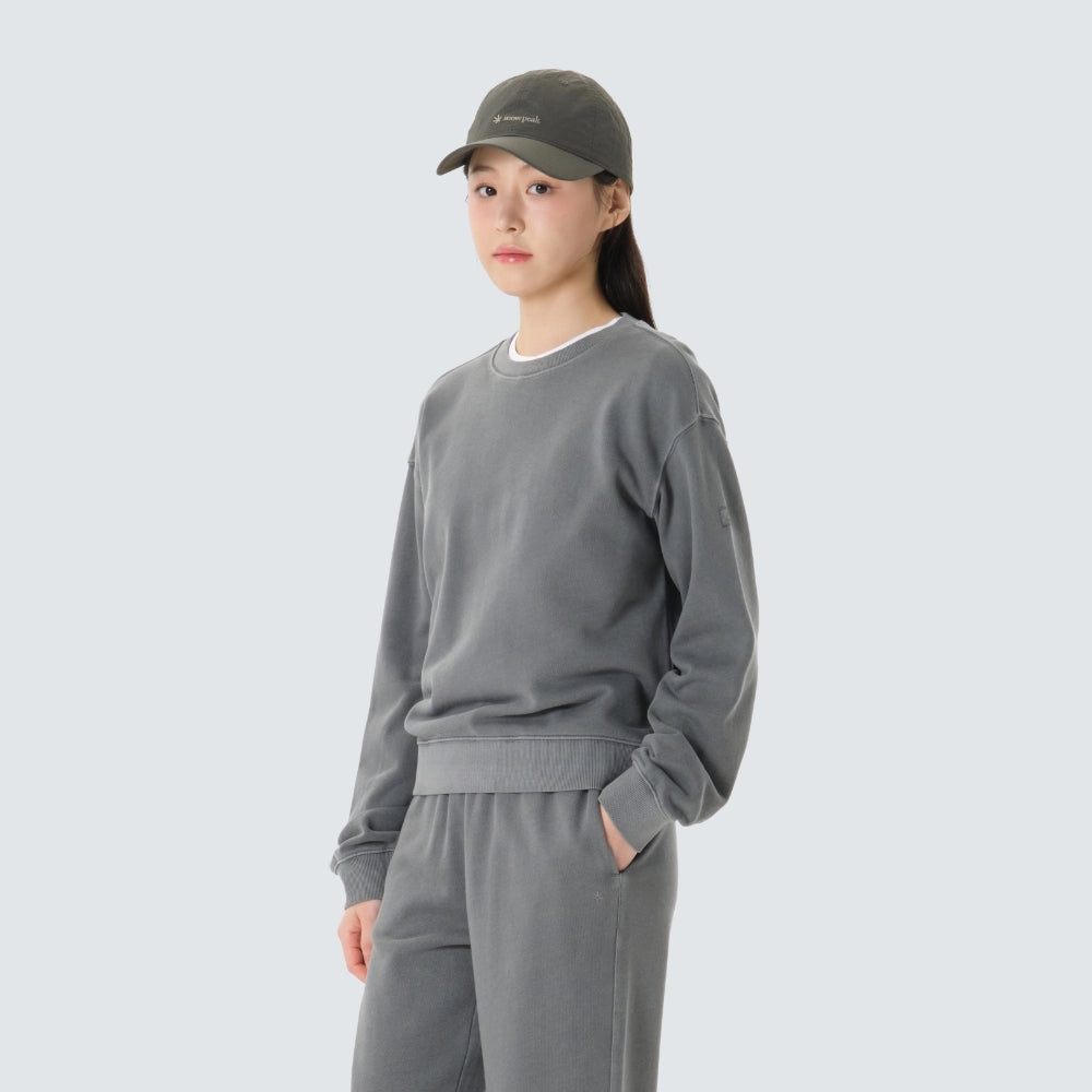 피그먼트 여성 맨투맨 Charcoal