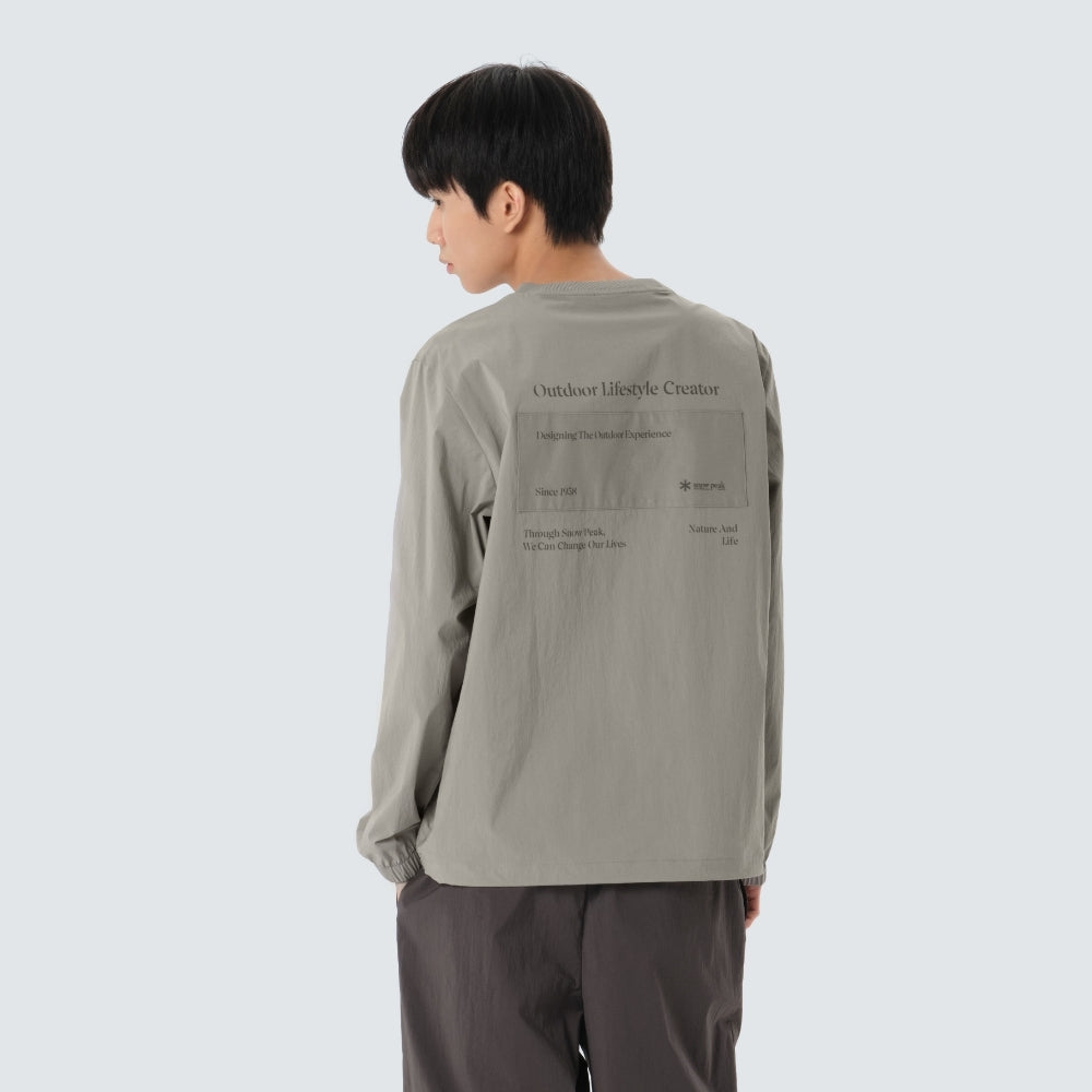 루트 레터링 우븐 패치 맨투맨 Fog Gray