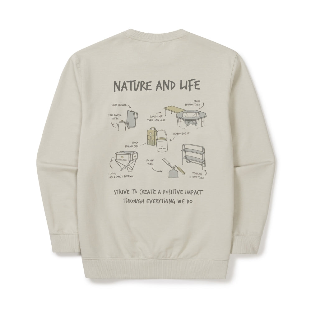 기어 그래픽 맨투맨 Light Beige