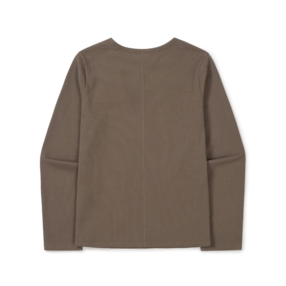 골지 여성 긴팔 티셔츠 Brown
