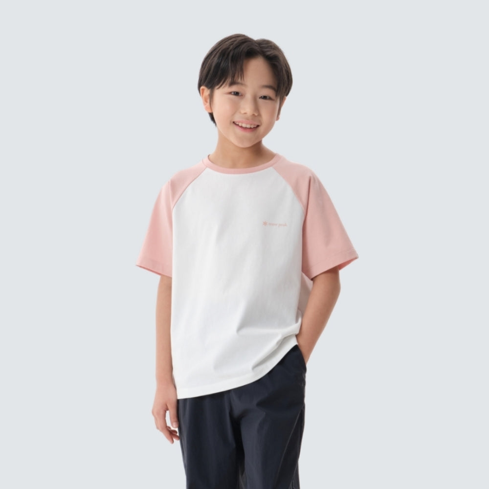 키즈 에어로쿨 배색 반팔 티셔츠 Light Pink