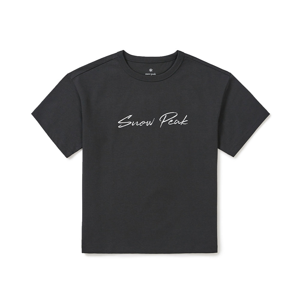 에어로쿨 여성 레터링 반팔 티셔츠 Dark Charcoal