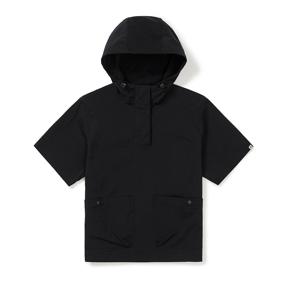루트 여성 후드 반팔 아노락 Black