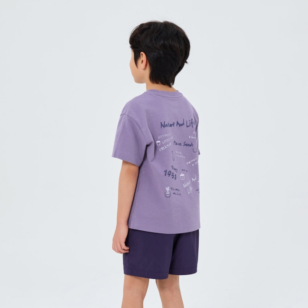 키즈 소로나 크레용 반팔 티셔츠 Purple