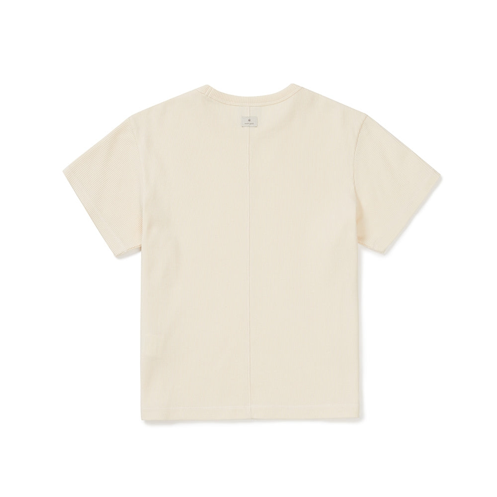 와플 여성 반팔 티셔츠 Pastel Yellow