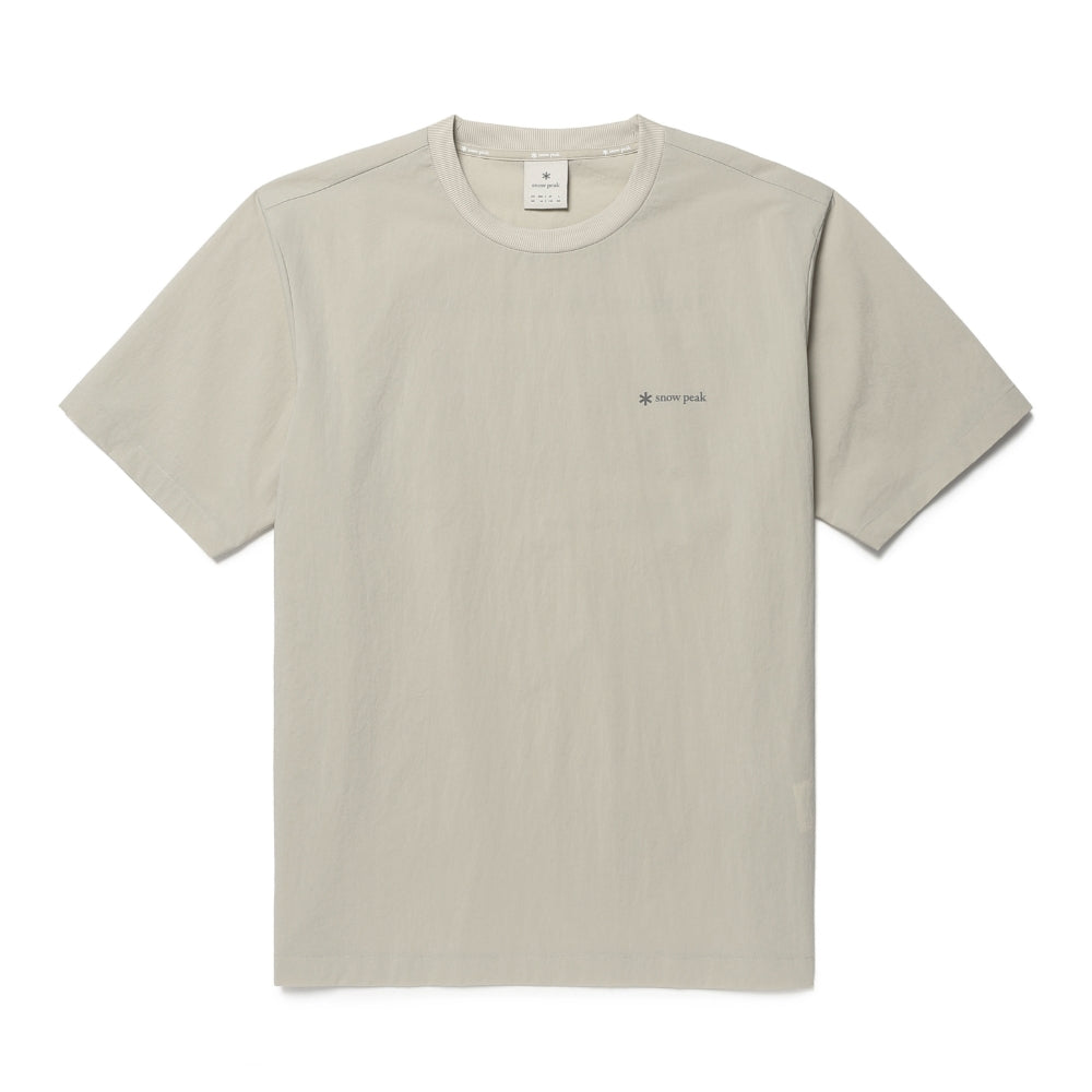 루트 레터링 우븐 패치 반팔 티셔츠 Light Beige
