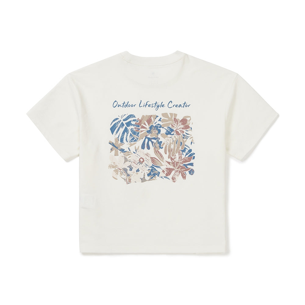 소로나 여성 트로피컬 반팔 티셔츠 Off White