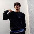 랜드 레터링 우븐 패치 맨투맨 Navy