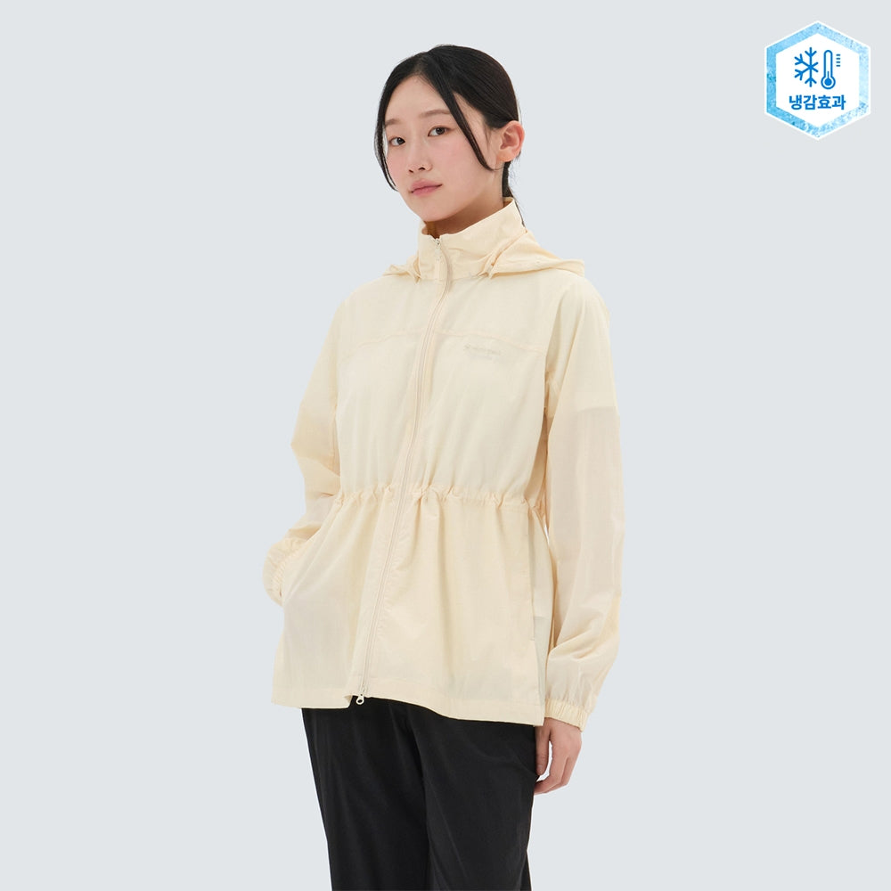 에어닷 여성 후드 탈부착 바람막이 Pastel Yellow