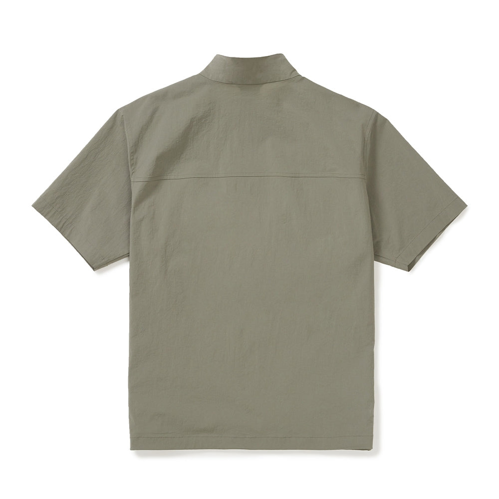 루트 스탠드넥 반팔 아노락 Khaki Gray