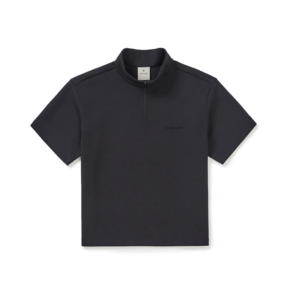 실키 여성 반집업 반팔 티셔츠 Dark Navy