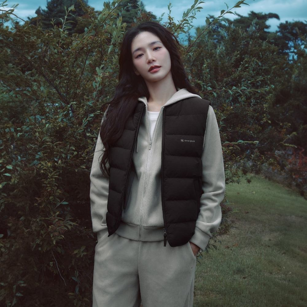 코듀로이 여성 세미크롭 후드 집업 Light Beige