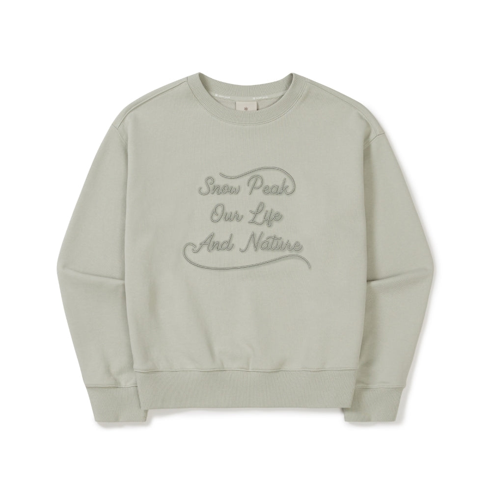 여성 레터링 세미크롭 맨투맨 Mint Khaki