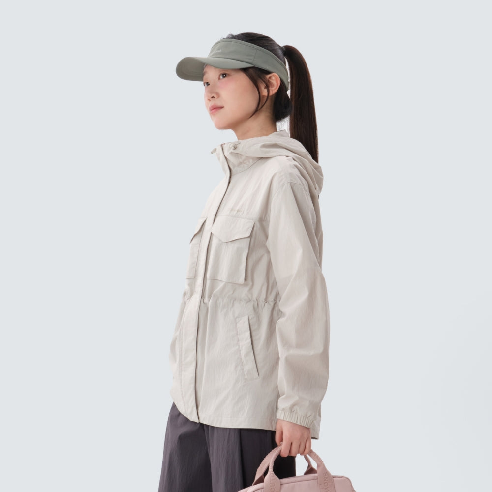 루트 여성 중기장 바람막이 Light Beige