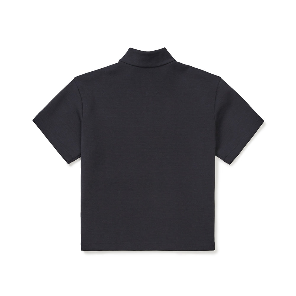 실키 여성 반집업 반팔 티셔츠 Dark Navy