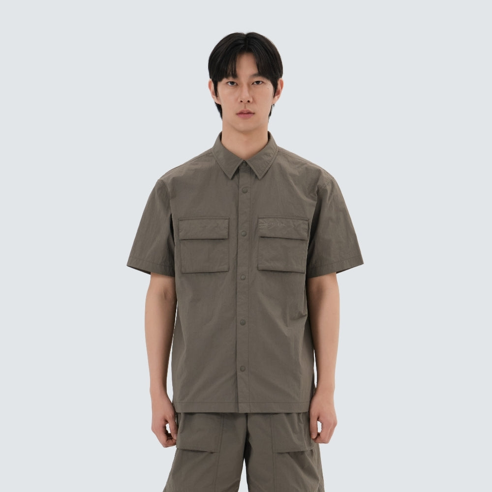 타슬란 투포켓 반팔 셔츠 Khaki