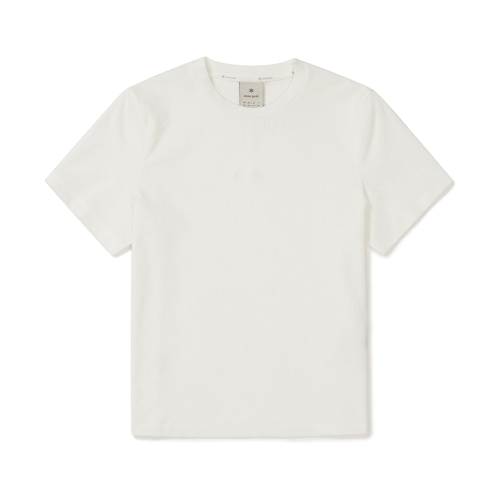 골지 여성 레귤러핏 반팔 티셔츠 Off White