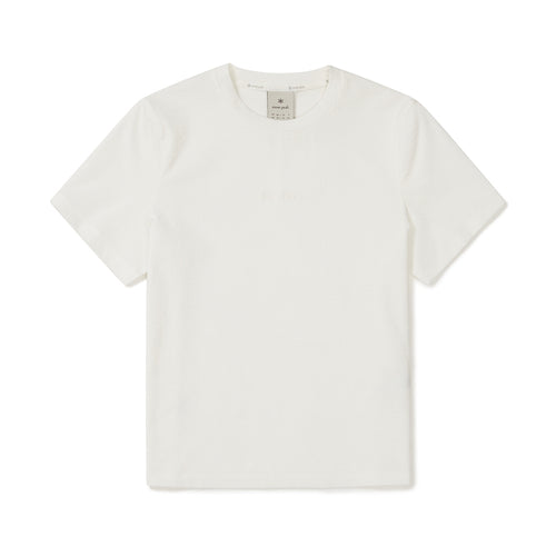 골지 여성 레귤러핏 반팔 티셔츠 Off White