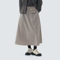 루트 플레어 롱스커트 Vintage Gray