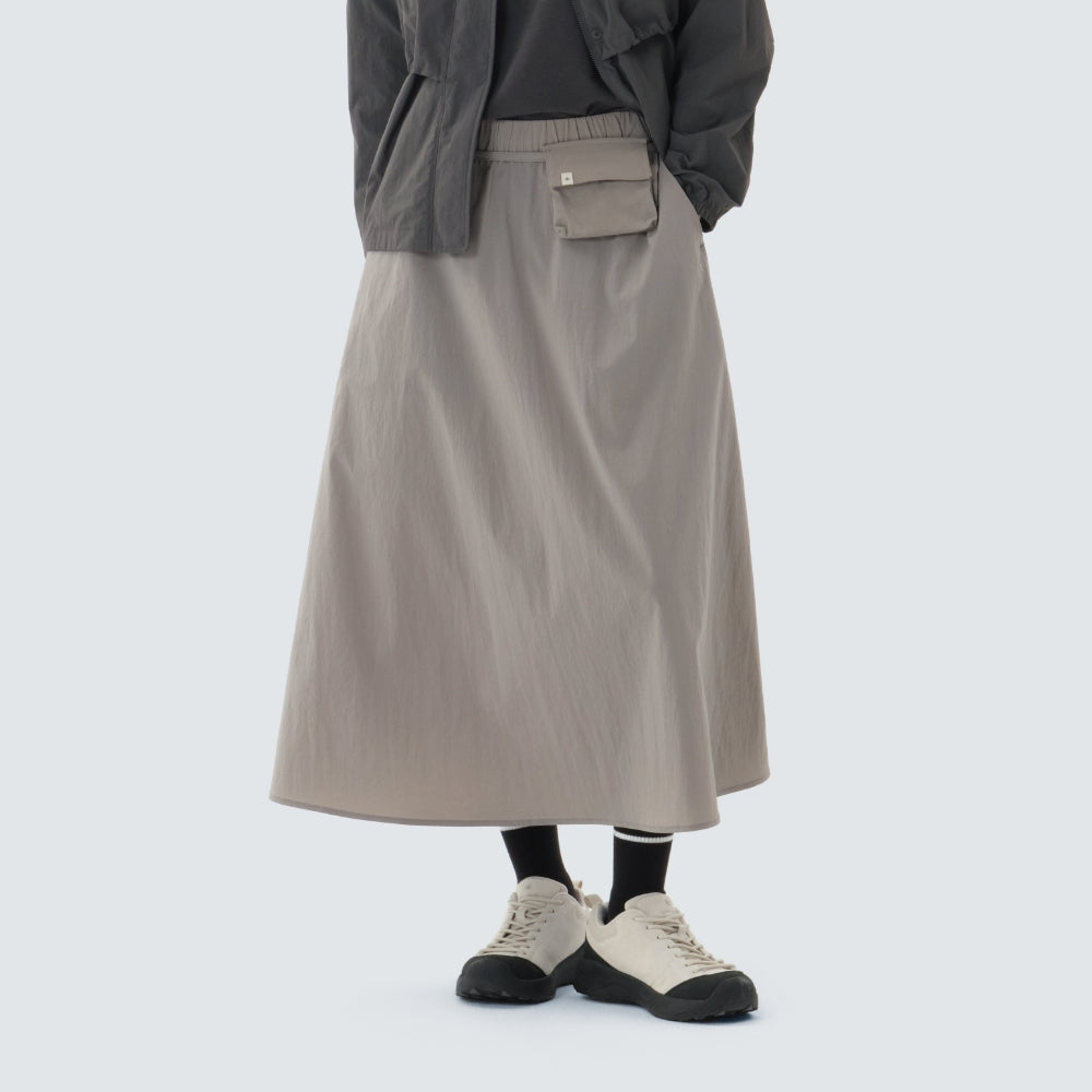 루트 플레어 롱스커트 Vintage Gray