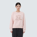 여성 레터링 세미크롭 맨투맨 Light Pink
