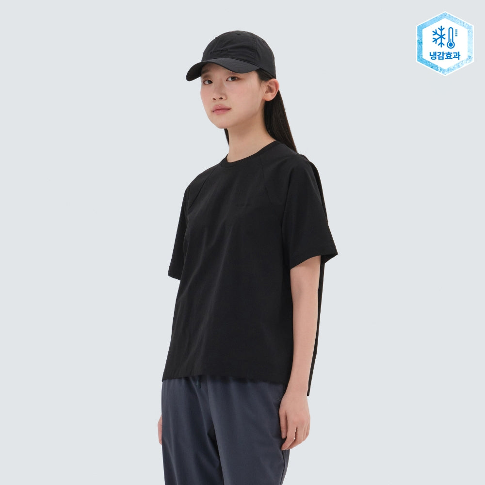 에어닷 여성 베이직 반팔 티셔츠 Black