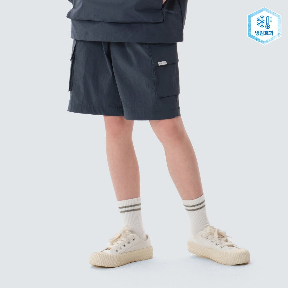 키즈 냉감 루트 카고 반바지 Vintage Green
