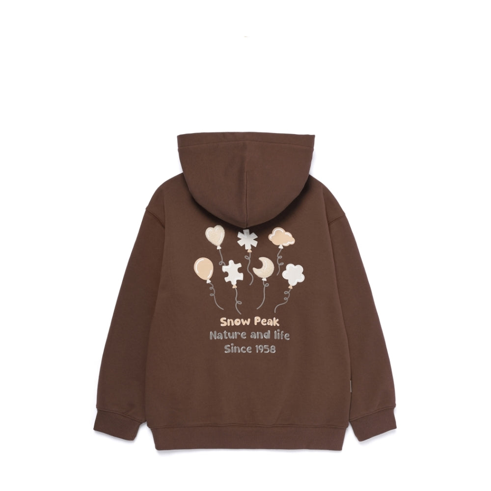 키즈 그래픽 후드 티셔츠 Brown