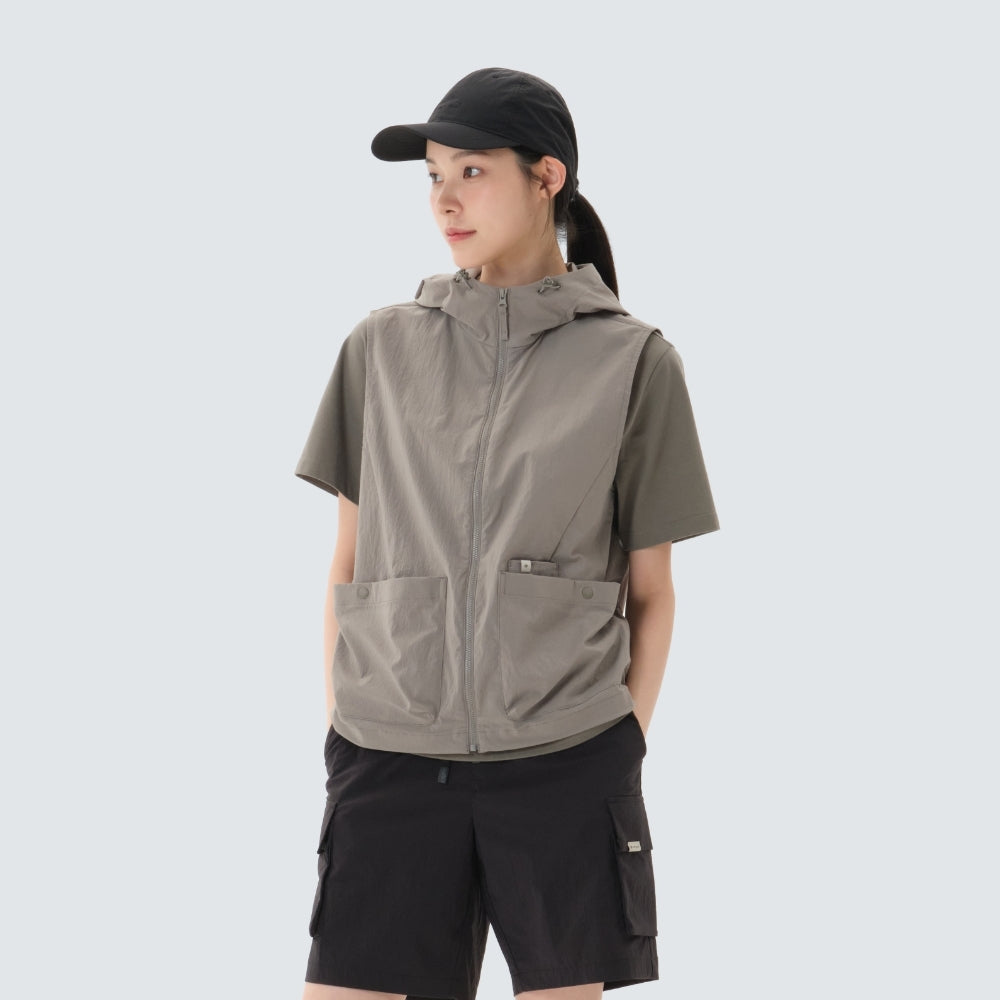 루트 여성 후드 베스트 Vintage Gray