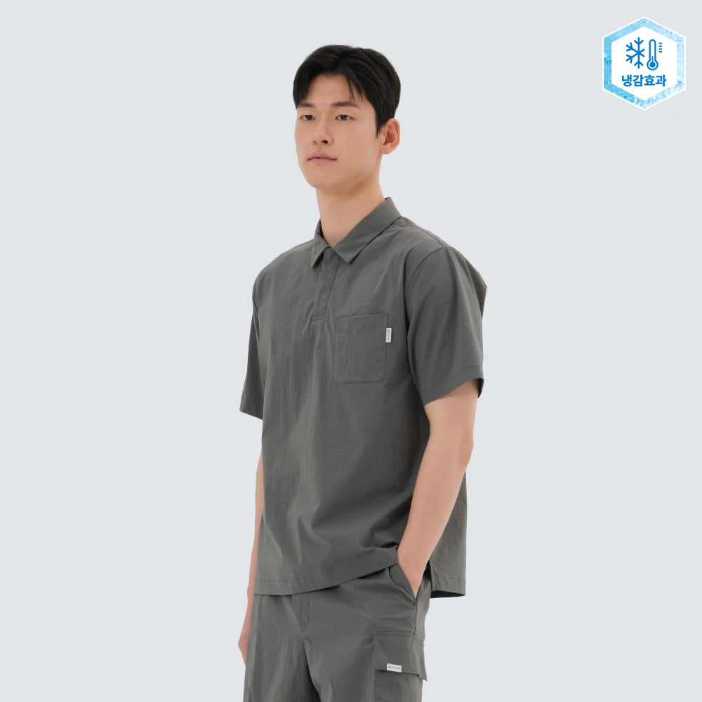 냉감 루트 포켓 반팔 폴로 티셔츠 Dark Gray