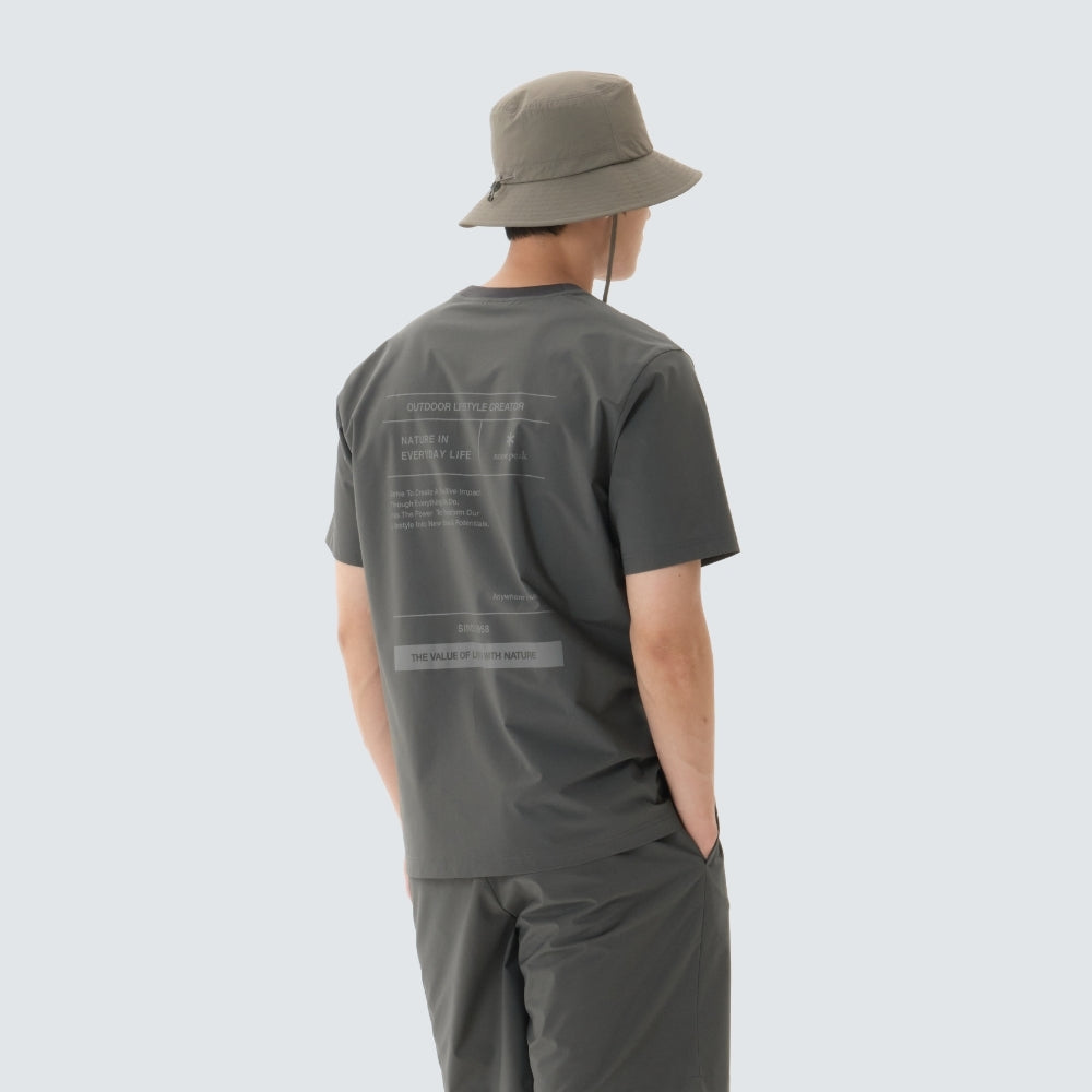 37.5 레터링 반팔 티셔츠 Rustic Khaki