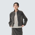 경량 타슬란 컬러블럭 여성 스탠드넥 바람막이 Rustic Khaki
