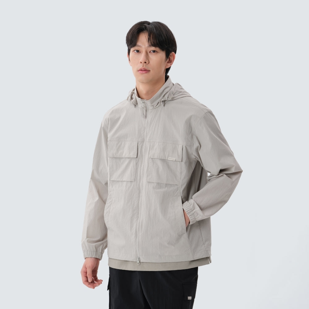 루트 후드 탈부착 바람막이 Light Beige