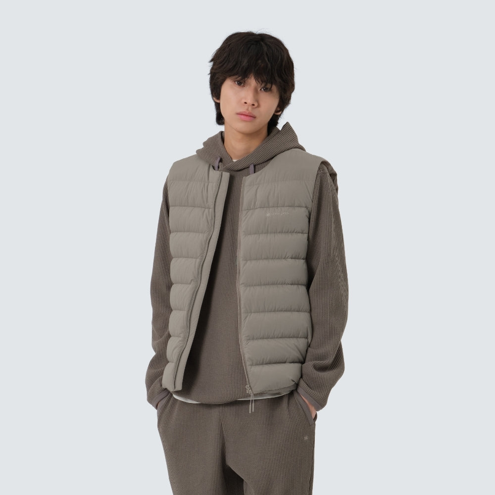 에어리 라운드넥 경량 다운 베스트 Tan Gray