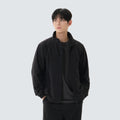 경량 타슬란 컬러블럭 스탠드넥 바람막이 Black