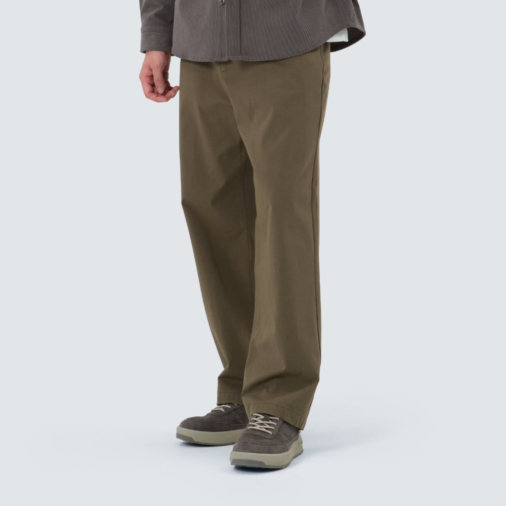 클랜드 세미 와이드 팬츠 Yellow Khaki